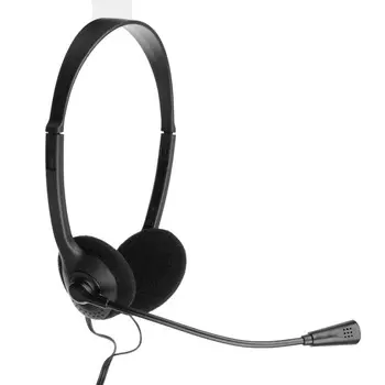 Наушники FORZA с микрофоном компьютерные, накладные, черные, блистер