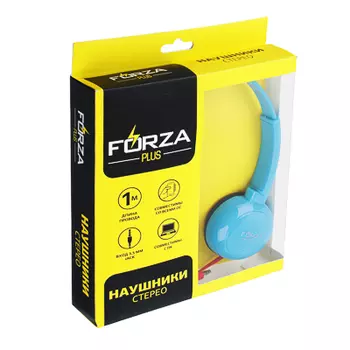 Наушники накладные FORZA глянцевые, коробка картон, 4 цвета