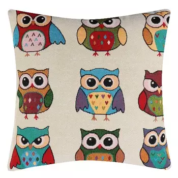 Наволочка декоративная гобелен PROVANCE "Совушки" 43х43см, полиэстер, 4 дизайна