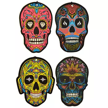 NEW GALAXY Ароматизатор бумажный "Череп", новая машина,бабл гам,океан, черный лед