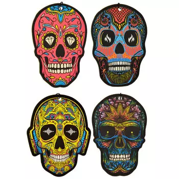 NEW GALAXY Ароматизатор бумажный "Череп", новая машина,бабл гам,океан, черный лед