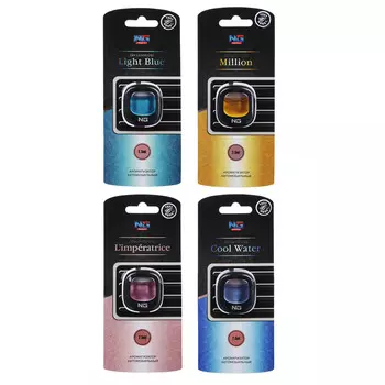 NEW GALAXY Ароматизатор на дефл. Автопарфюм, L`mperatrice, Cool water, Light blue, Million