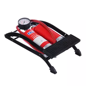 NEW GALAXY Насос ножной, сдвоенный, манометр, 2x55x120мм, красный, Дабл