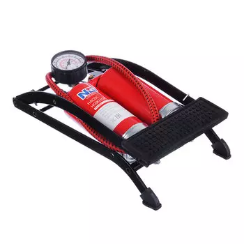 NEW GALAXY Насос ножной, сдвоенный, манометр, 2x55x120мм, красный, Дабл