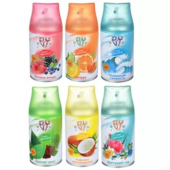 NEW GALAXY Освежитель воздуха Автоматик BY, 250 мл. цитрус, цветочный,лес,ягоды,океан,райск. насл