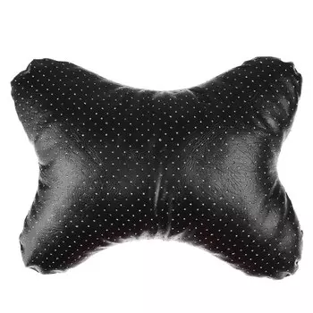 NEW GALAXY Подушка на подголовник "косточка" перфор.экокожа, 29x23см, черная