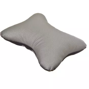 NEW GALAXY Подушка на подголовник "косточка" перфор.экокожа, 29x23см, серая