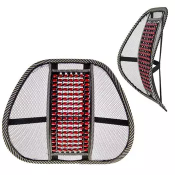 NG Подушка массажная для поддержки спины и поясницы, с деревянными вставками, коричневая