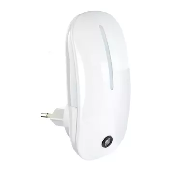 Ночник в розетку с датчиком света 8 LED, подсветка стены, пластик/металл