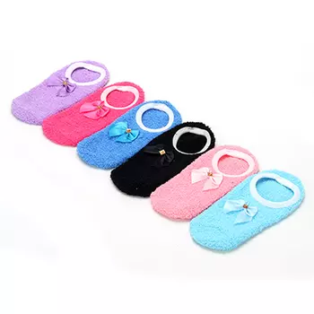 Носки-тапочки с антизаносом, 24см, 100% полиэстер, 6 цветов