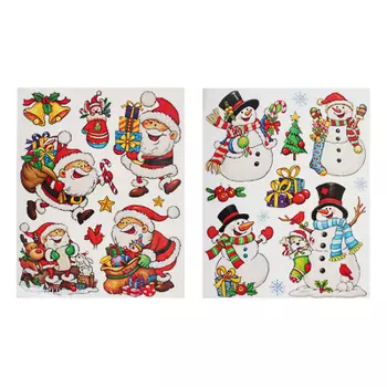 Новогодние наклейки СНОУ БУМ ПВХ, 30х38 см, 2 дизайна