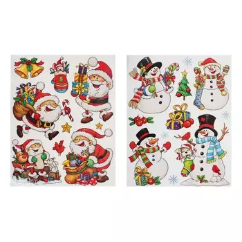 Новогодние наклейки СНОУ БУМ ПВХ, 30х38 см, 2 дизайна