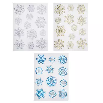 Новогодние наклейки СНОУ БУМ ПВХ 3D 30х39 см, 3 дизайна