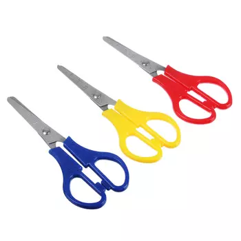 Ножницы школьные ClipStudio 13 см с линейкой, 3 цвета