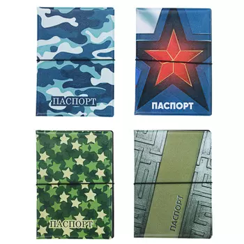 Обложка для паспорта ПВХ, 13,7х9,6см, 2-4 дизайна, DC2018-3