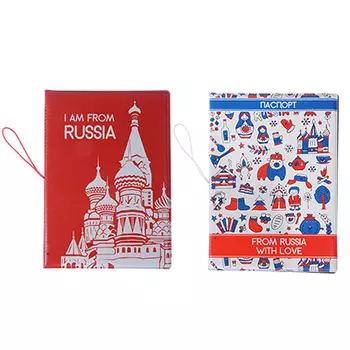 Обложка для паспорта с удерж.резинкой, с отд. для вод.удост,ПВХ, 13,7х9,6х0,4см,#2015-12, Дизайн GC