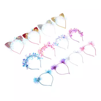 Ободок для волос, полиэстер, ПВХ, сплав, 0,5см, 3 дизайна