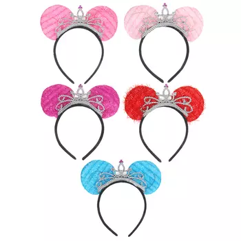 Ободок карнавальный с короной СНОУ БУМ 20 см, 3 режима свечения, пластик, полиэстер, 5 цветов