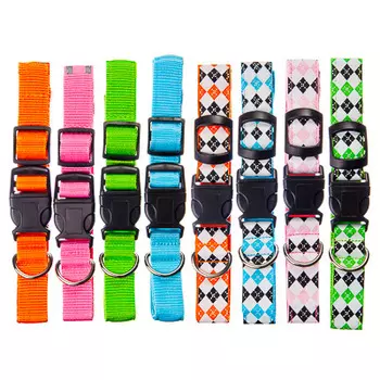 Ошейник светящийся, текстиль, пластик, размер M, 45см, 24 цвета