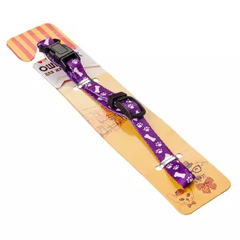 Ошейник, текстиль, пластик, 1х23-38 см, 6 цветов