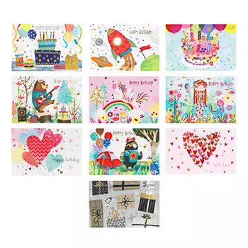 Открытка поздравительная 3D, бумага, 10 дизайнов