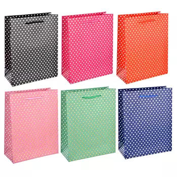 Пакет подарочный, 18х23х8 см, высококачественная бумага с блеском, 6 цветов, арт 129