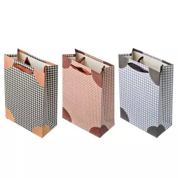 Пакет подарочный бумажный 18х24х8,5см, 3 дизайна, арт.570