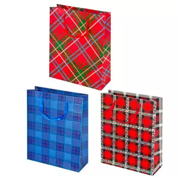 Пакет подарочный бумажный, 26х32х10, 3 дизайна, арт. 20001-8