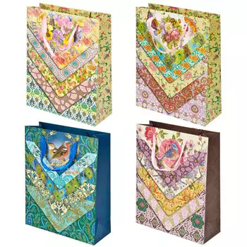 Пакет подарочный бумажный, 26х32х10, 4 дизайна, арт. 20001-5