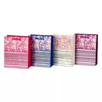 Пакет подарочный бумажный 31x42x12см, 4 дизайна, арт.553