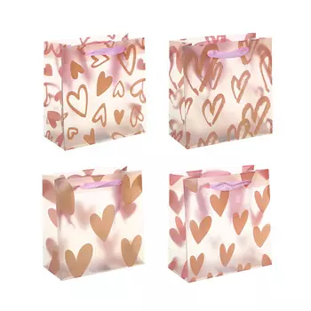 Пакет подарочный, ПВХ с глиттером, 21,5x22x10см