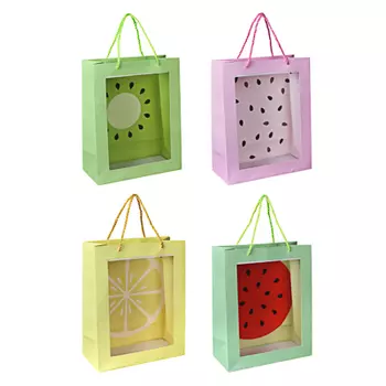 Пакет подарочный с окном, высококачеств.бумага, 26x32x12,5см, 4 дизайна