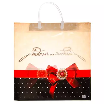 Пакет ПВД с пластиковой ручкой, 37х36см, 100мкм, "Жадор"