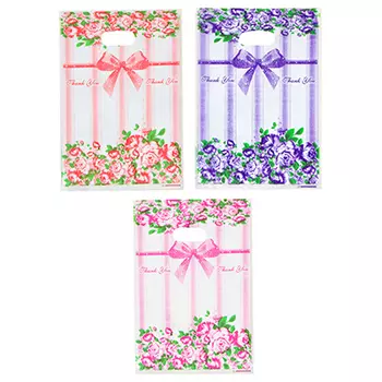 Пакет ПВХ с рисунком, бант, 20х30 см, 3 цвета