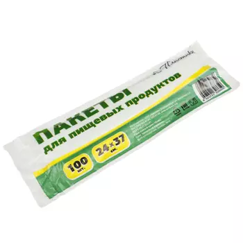 Пакеты полиэтиленовые для продуктов в рулоне 100 шт, 24x37см