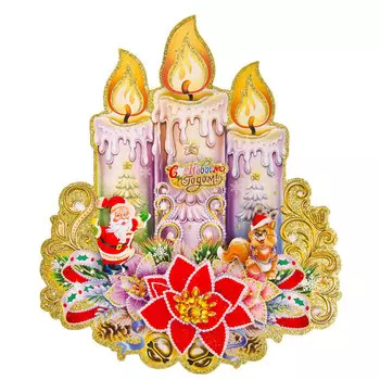 Панно новогоднее СНОУ БУМ С Новым Годом, бумага, 32.5х27.5 см