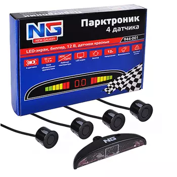 Парктроник, LED-экран, биппер, 12 В, 4 красных датчика, NEW GALAXY