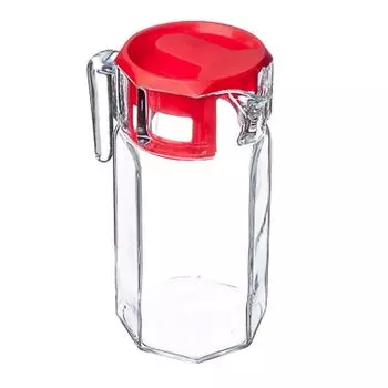 PASABAHCE Кувшин 1235мл, с красной крышкой, Кошем, стекло, 43414SLB