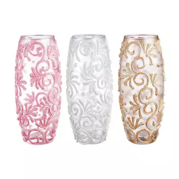 PASABAHCE Ваза стеклянная, ручная роспись, узоры, 26х11 см, 3 цвета