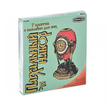Пасхальный набор 7+ 7 цветов по 3г каждый, краситель пищевой, 6 пасхальных наклеек для яиц