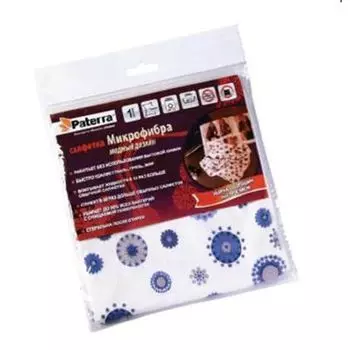 Paterra Салфетка микрофибра "Модный дизайн" с рисунком, 30х30см, 1шт. 406-014