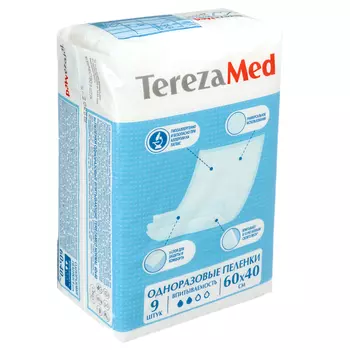 Пеленки одноразовые TerezaMed 60x40см, 9 шт