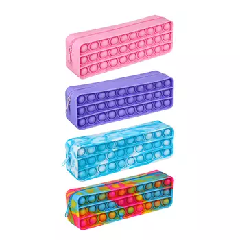Пенал прямоугольный, 20х6,5х4,5см, с эффектом "поп-ит", силикон, 4 цвета