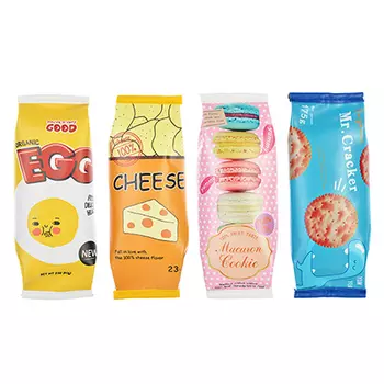 Пенал с изображением продуктов, плотный ПУ, антисминаемый вкладыш, 22х9 см, 4 дизайна