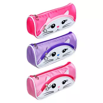 Пенал треугольный, 20,5х9х4,5см, 1 отд.,1карм., матер.под ткань "оксфорд", иск.кожа, 3 диз., блистер