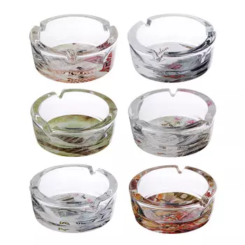 Пепельница стеклянная, с рисунком, 10х10х4 см