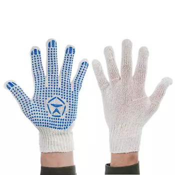 Перчатки вязаные ЭКСТРА х/б с ПВХ напылением "Точка" 4 нити