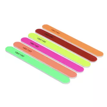 Пилка для ногтей шлифовальная 2-х сторонняя ЮниLook, 180/180 грит, 17,8 см, 6 цветов