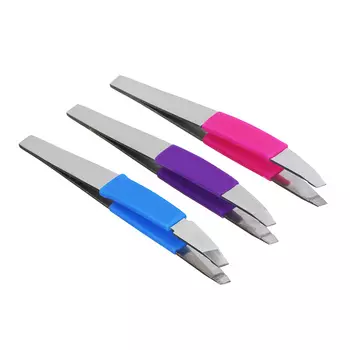 Пинцет для бровей с силиконовыми держателями ЮниLook, 9,3 см, 3 цвета