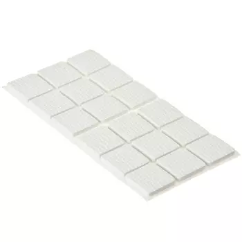 Подкладки под мебель 18шт, полимер, 25х25мм, белые